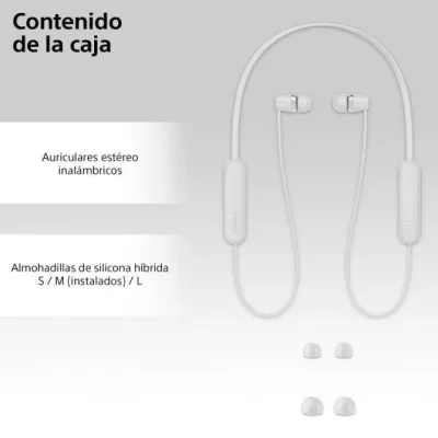 Sony WI-C100 Auriculares Bluetooth Blancos