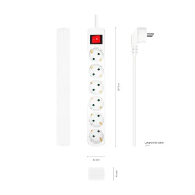 Aisens A154-0535 Regleta con Interruptor 6 Tomas Blanca Aisens A154-0535 Regleta con Interruptor 6 Tomas Blanca