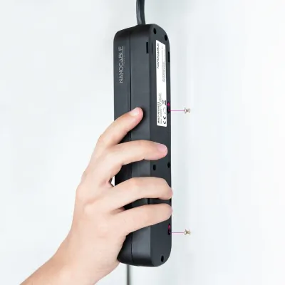 Nanocable Regleta de Enchufes con 6 Tomas Tipo F 1.4m Negro