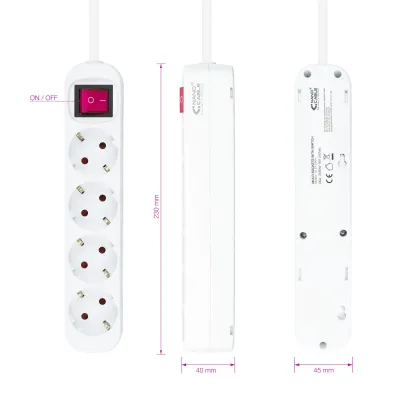 Nanocable Regleta con Protección 4 Tomas Schuko 1.4m Blanca Nanocable Regleta con Protección 4 Tomas Schuko 1.4m Blanca