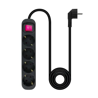 Nanocable Regleta con Protección 4 Tomas Schuko 1.4m Negra Nanocable Regleta con Protección 4 Tomas Schuko 1.4m Negra
