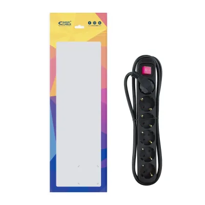 Nanocable Regleta con Protección 6 Tomas Schuko 1.4m Negra