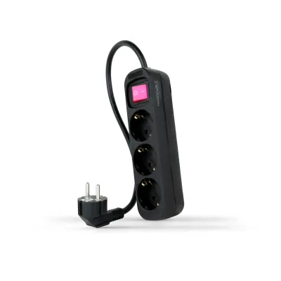 Regleta con Interruptor Nanocable 10.38.0003-BK/ 3 Tomas de Regleta con Interruptor Nanocable 10.38.0003-BK/ 3 Tomas de