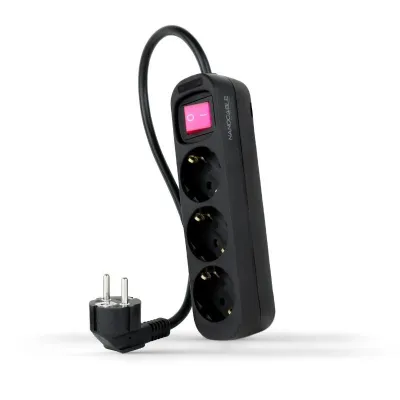Regleta con Interruptor Nanocable 10.38.0003-BK/ 3 Tomas de Regleta con Interruptor Nanocable 10.38.0003-BK/ 3 Tomas de