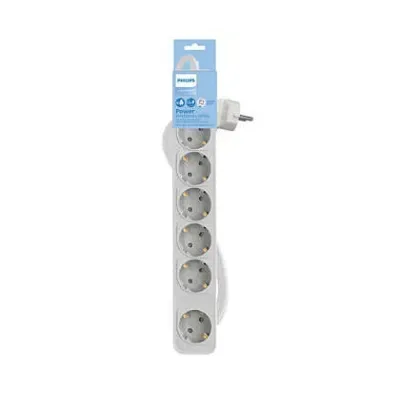 Philips CHP2164W/62 Regleta con Interruptor de 6 Tomas 1.5m Philips CHP2164W/62 Regleta con Interruptor de 6 Tomas 1.5m