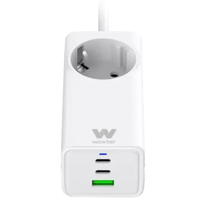 Woxter Alargador Schuko 3 Puertos 1 USB-A + 2 USB-C Blanco
