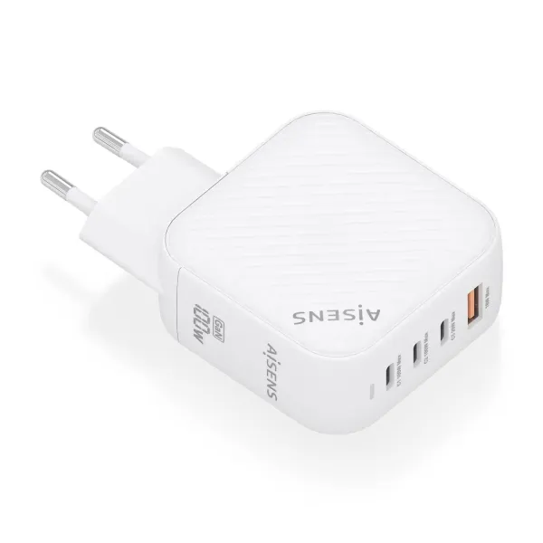 Aisens Cargador GaN 100W PD3.0 QC4.0 3x USB-C Blanco 