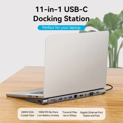 Docking USB Tipo-C Vention THTHC/ 1xHDMI/ 1xVGA/ 3xUSB/ 1xUSB Docking USB Tipo-C Vention THTHC/ 1xHDMI/ 1xVGA/ 3xUSB/ 1xUSB