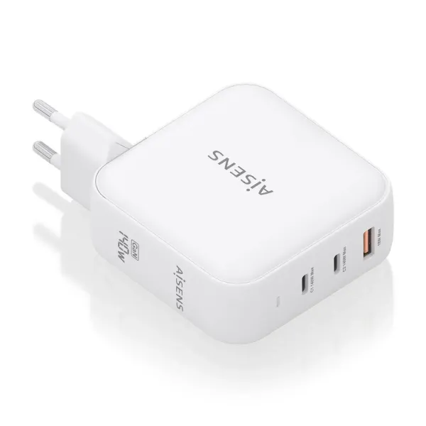 Aisens Cargador GaN 140W 2x USB-C PD3.1 QC4.0 1x USB-A QC3.0 Blanco 