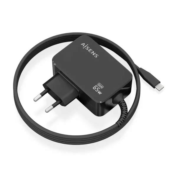 Aisens Cargador GaN PD3.0 USB-C 65W 1.8m Negro 