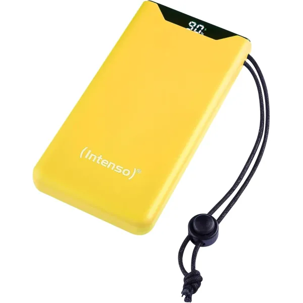 Intenso Powerbank F10000 Amarillo - Batería Externa 10000 mAh carga rápida, USB-C a 20W y USB-A a 15W 