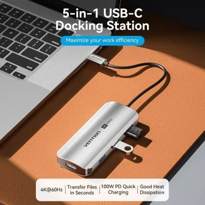 Docking USB Tipo-C Vention TQDHB/ 1xHDMI 4K/ 3xUSB/ 1xUSB Docking USB Tipo-C Vention TQDHB/ 1xHDMI 4K/ 3xUSB/ 1xUSB