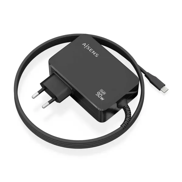 Aisens Cargador GaN 90W PD3.0 1xUSB-C 1.8m Negro 