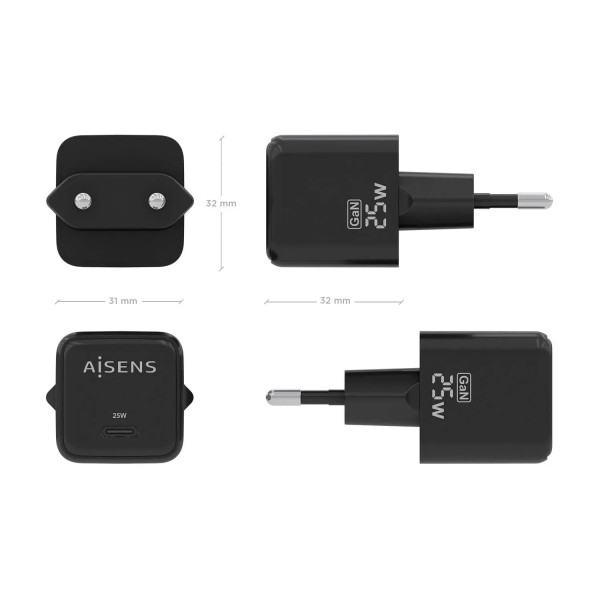 Adaptador USB 3.0 Tipo-C Aisens A108-0369/ USB Tipo-C Macho - USB Hembra