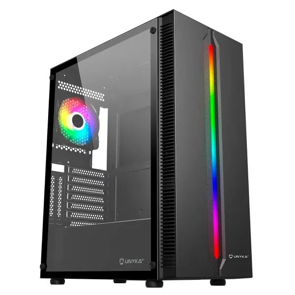 Torre PC UNYKAch Armor Lumina Cristal Templado USB 3.2 Negra