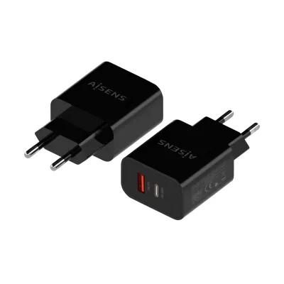 Aisens A110-0682 Cargador de Pared 1x USB-C 1x USB 20W Negro Aisens A110-0682 Cargador de Pared 1x USB-C 1x USB 20W Negro