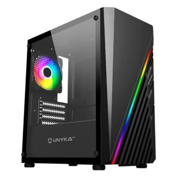 Torre PC Unykach Mini Glayze Cristal Templado USB 3.2 Negra