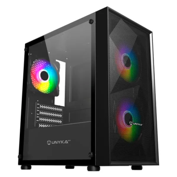 Torre PC UNYKAch Mir B200 Cristal Templado USB 3.2 Negra