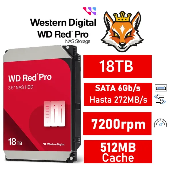 Disco Duro WD Red Pro 3.5" 18TB 512MB SATA 3