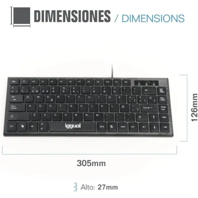 Iggual TKL Slim TKL-USB Teclado Mini compacto Slim Iggual TKL Slim TKL-USB Teclado Mini compacto Slim
