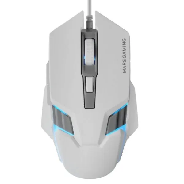 Mars Gaming MMM024 Ratón Gaming RGB Flow Sensor Óptico 4000 DPI Blanco