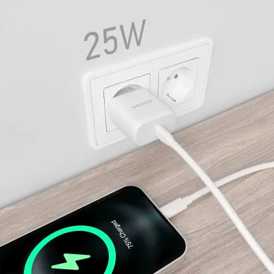 Cargador de Pared Aisens A110-0756/ 1xUSB Tipo-C/ 25W Cargador de Pared Aisens A110-0756/ 1xUSB Tipo-C/ 25W