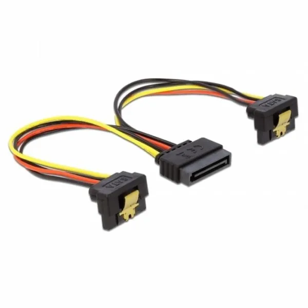 Delock Cable de Alimentación Angular 2x SATA 15Pin 15cm