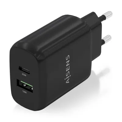 Cargador de Pared Aisens A110-0759/ 1xUSB Tipo-C/ 1xUSB/ 25W Cargador de Pared Aisens A110-0759/ 1xUSB Tipo-C/ 1xUSB/ 25W