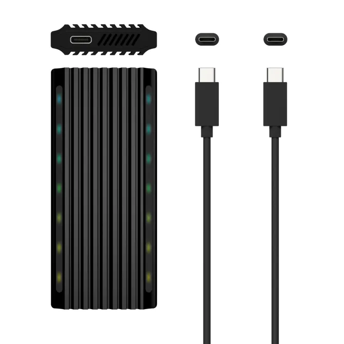 Aisens ASM2-RGB012B Caja Externa para Disco SSD M.2 SATA/NVMe