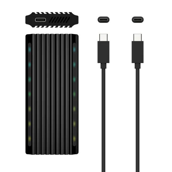 Aisens ASM2-RGB012B Caja Externa para Disco SSD M.2 SATA/NVMe USB-C