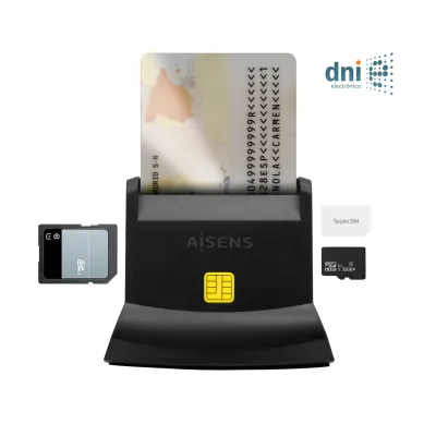 Aisens ASCR-SN04CSD-BK Lector de DNI y Tarjetas USB-C
