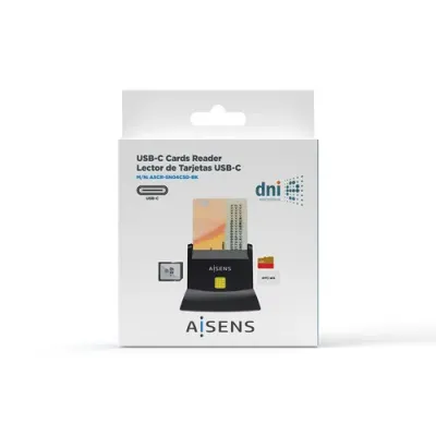 Aisens ASCR-SN04CSD-BK Lector de DNI y Tarjetas USB-C