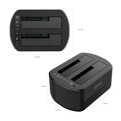 Aisens ASDS-D03B Docking Station para Discos Duros 2.5"/3.5"