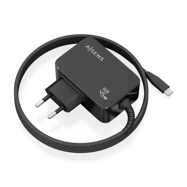 Aisens Cargador GaN 45W PD3.0 1x USB-C 1.8m Negro 