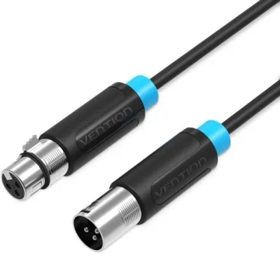 Cable Estéreo Vention BBFBJ/ XLR Macho - XLR Hembra/ 5m/ Negro Cable Estéreo Vention BBFBJ/ XLR Macho - XLR Hembra/ 5m/ Negro