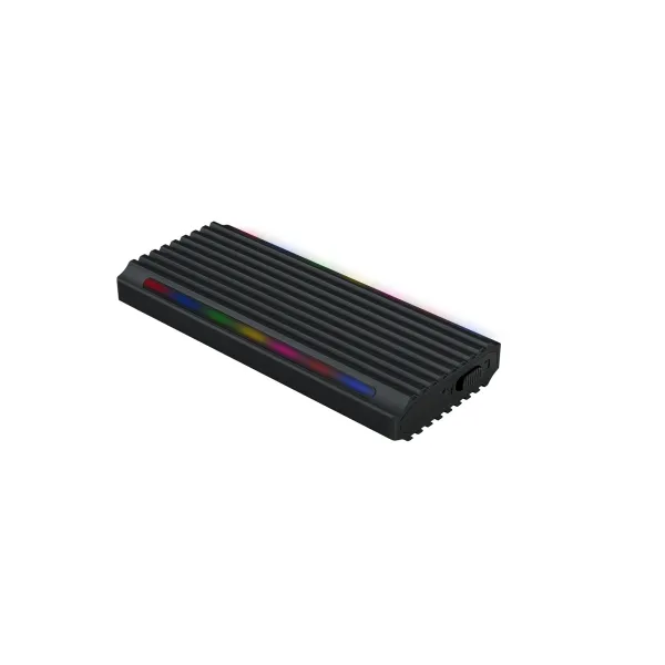 TooQ Shinobi Caja Externa para SSD M.2 NGFF/NVMe USB-C 3.1 Gen2 RGB Negra