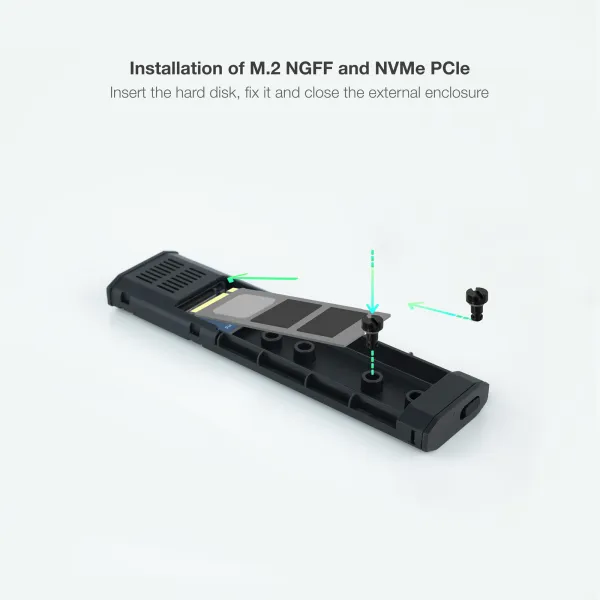 TooQ SHURA Caja Externa para SSD M.2 NGFF/NVMe Negra