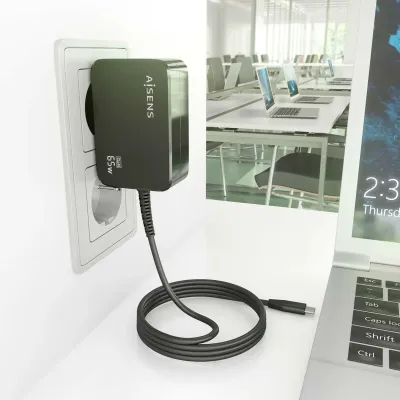 Aisens Cargador GaN PD3.0 USB-C 65W 1.8m Negro Aisens Cargador GaN PD3.0 USB-C 65W 1.8m Negro
