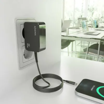 Aisens Cargador GaN PD3.0 USB-C 65W 1.8m Negro Aisens Cargador GaN PD3.0 USB-C 65W 1.8m Negro