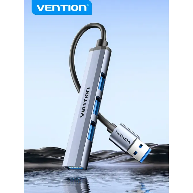Vention CKOHB Hub 1xUSB 3.0/3xUSB 2.0 Aluminio Gris