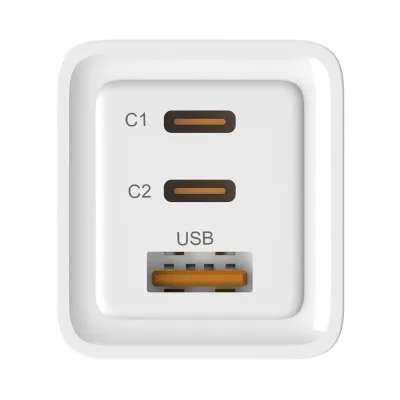 Leotec Cargador de Pared Gan 2xUSB-C PD/USB 2.0 65W Blanco