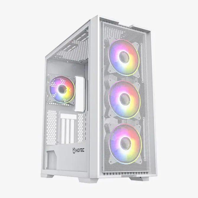 Hiditec H2 Air ARGB Blanca Acero laminado, Cristal templado+4