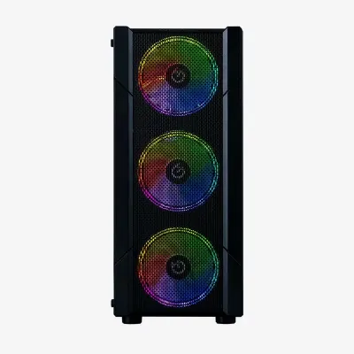 Hiditec V30M ARGB Negra 4 Vent HEXAGONAL Frontal+lateral Cristal