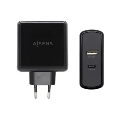 Aisens ASCH-2PD45A-BK Cargador de Pared USB 3.0/USB-C 57W Negro