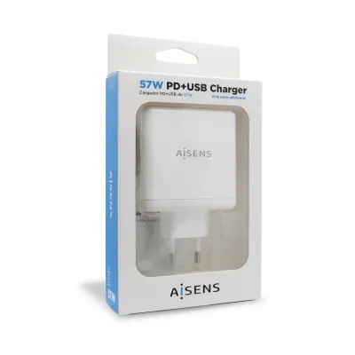 Aisens ASCH-2PD45A-W Cargador de Pared USB 2.0/USB-C 57W Blanco Aisens ASCH-2PD45A-W Cargador de Pared USB 2.0/USB-C 57W Blanco