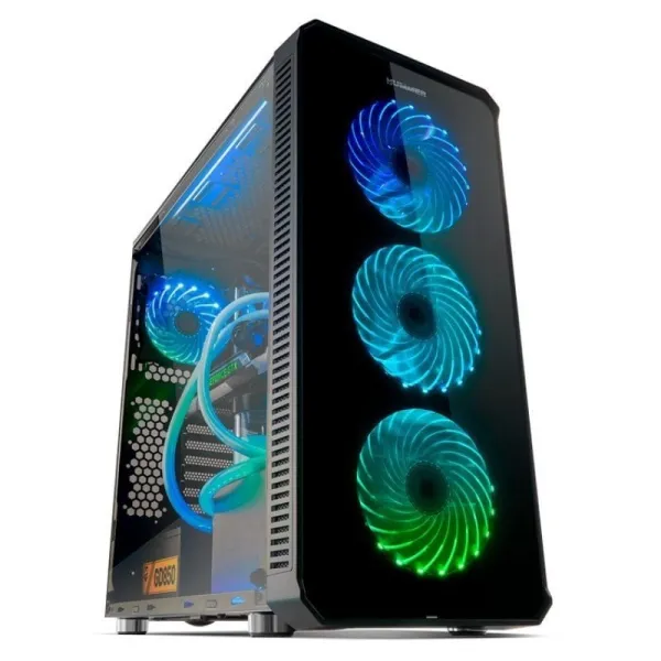 Nox Hummer TGX Rainbow RGB 3.0 USB Cristal Templado LED Negra