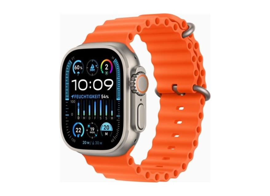 Apple Watch Ultra 2 con pulsera Ocean naranja y Caja de Titanio GPS...