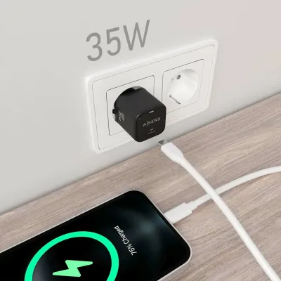 Aisens Cargador GaN 35W USB-C PD3.0 QC4.0 Negro Aisens Cargador GaN 35W USB-C PD3.0 QC4.0 Negro