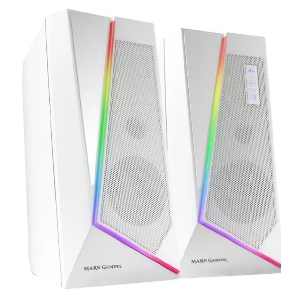 Mars Gaming MS7 Altavoces Gaming 2.0 Bluetooth RGB 20W Blancos 