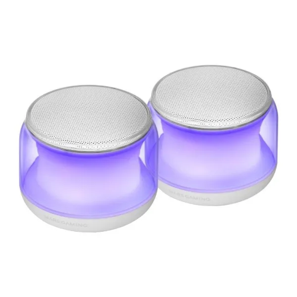 Mars Gaming MS-Aura Altavoces Bluetooth 5.3 Chipset DSP 15W Iluminación RGB Clearview 360º Blanco 